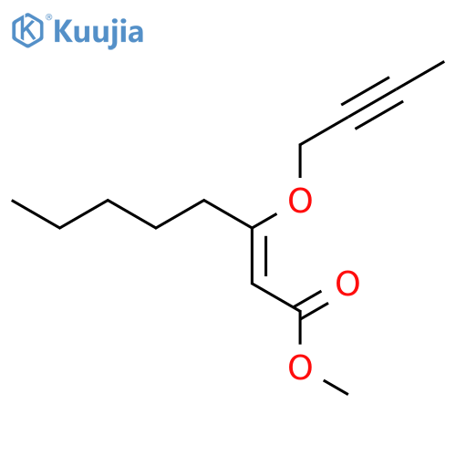 2-Octenoic acid, 3-(2-butynyloxy)-, methyl ester, (2E)- structure