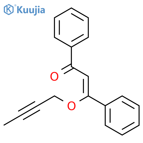2-Propen-1-one, 3-(2-butynyloxy)-1,3-diphenyl-, (2E)- structure