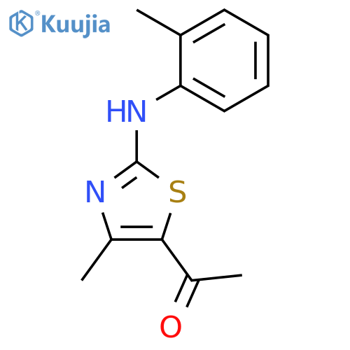 ETHANONE, 1-[4-METHYL-2-[(2-METHYLPHENYL)AMINO]-5-THIAZOLYL]- structure