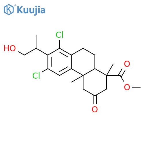 methyl (15S)-12,14-dichloro-16-hydroxy-2-oxoabieta-8(14),9(11),12-trien-18-oate structure