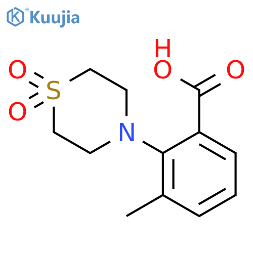 Benzoic acid, 2-(1,1-dioxido-4-thiomorpholinyl)-3-methyl- structure