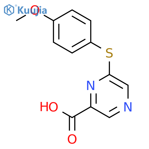 PYRAZINECARBOXYLIC ACID, 6-[(4-METHOXYPHENYL)THIO]- structure