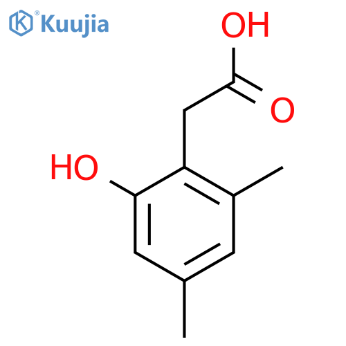 2,4-Dimethyl-6-hydroxyphenylacetic acid structure