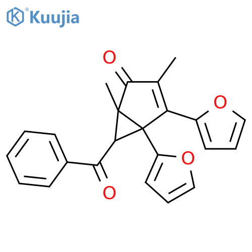 Bicyclo[3.1.0]hex-3-en-2-one,6-benzoyl-4,5-di-2-furanyl-1,3-dimethyl-, (1a,5a,6b)- (9CI) structure