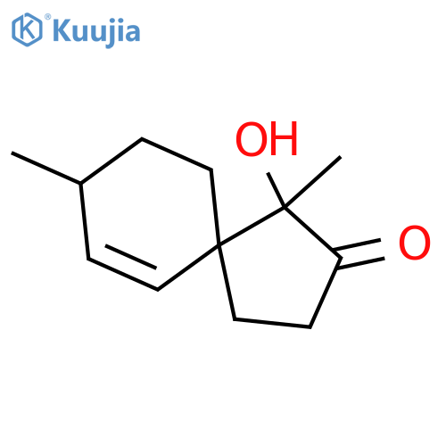 Spiro[4.5]dec-6-en-2-one, 1-hydroxy-1,8-dimethyl- structure