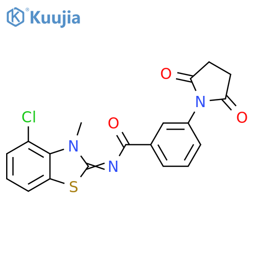 N-(2E)-4-chloro-3-methyl-2,3-dihydro-1,3-benzothiazol-2-ylidene-3-(2,5-dioxopyrrolidin-1-yl)benzamide structure