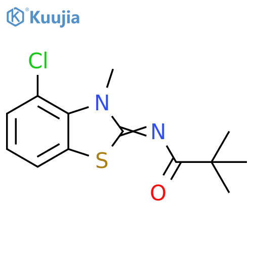 N-(2Z)-4-chloro-3-methyl-2,3-dihydro-1,3-benzothiazol-2-ylidene-2,2-dimethylpropanamide structure