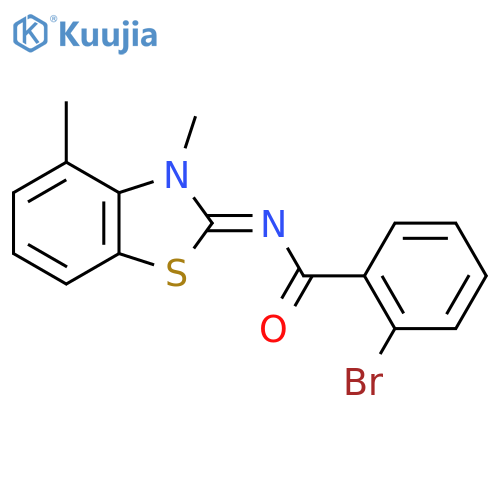 2-bromo-N-(2E)-3,4-dimethyl-2,3-dihydro-1,3-benzothiazol-2-ylidenebenzamide structure