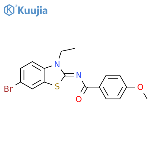N-(2E)-6-bromo-3-ethyl-2,3-dihydro-1,3-benzothiazol-2-ylidene-4-methoxybenzamide structure
