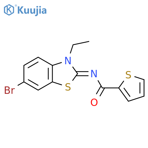 N-(2E)-6-bromo-3-ethyl-2,3-dihydro-1,3-benzothiazol-2-ylidenethiophene-2-carboxamide structure