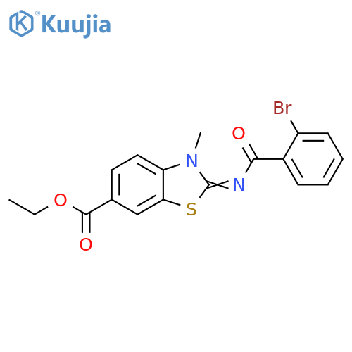 ethyl (2E)-2-(2-bromobenzoyl)imino-3-methyl-2,3-dihydro-1,3-benzothiazole-6-carboxylate structure