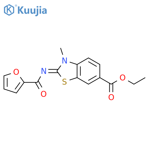 ethyl (2E)-2-(furan-2-carbonyl)imino-3-methyl-2,3-dihydro-1,3-benzothiazole-6-carboxylate structure