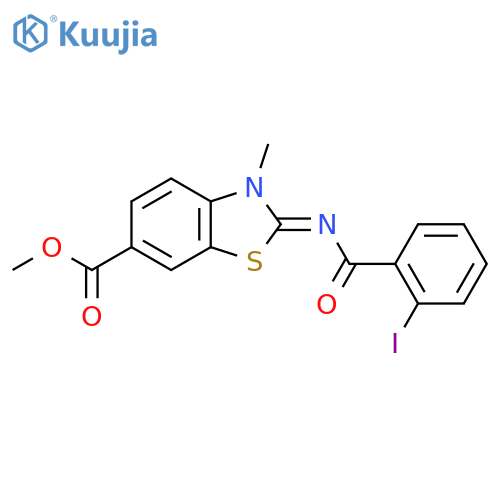 methyl (2E)-2-(2-iodobenzoyl)imino-3-methyl-2,3-dihydro-1,3-benzothiazole-6-carboxylate structure