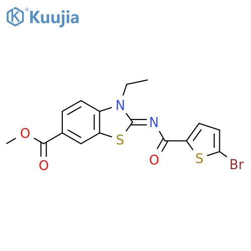 methyl (2E)-2-(5-bromothiophene-2-carbonyl)imino-3-ethyl-2,3-dihydro-1,3-benzothiazole-6-carboxylate structure
