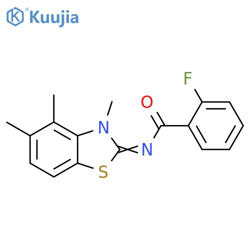 2-fluoro-N-(2E)-3,4,5-trimethyl-2,3-dihydro-1,3-benzothiazol-2-ylidenebenzamide structure