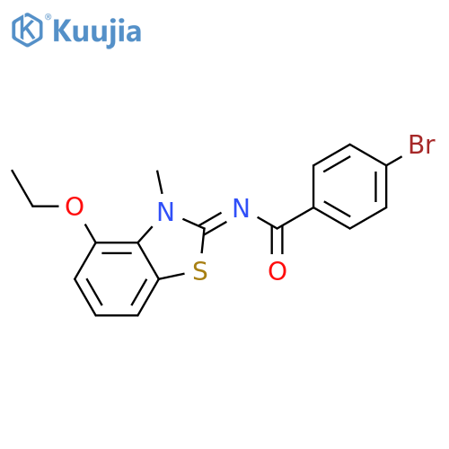 4-bromo-N-(2E)-4-ethoxy-3-methyl-2,3-dihydro-1,3-benzothiazol-2-ylidenebenzamide structure