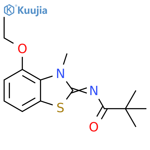 N-(2E)-4-ethoxy-3-methyl-2,3-dihydro-1,3-benzothiazol-2-ylidene-2,2-dimethylpropanamide structure