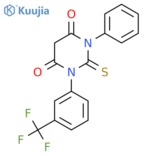 1-phenyl-2-sulfanylidene-3-3-(trifluoromethyl)phenyl-1,3-diazinane-4,6-dione structure