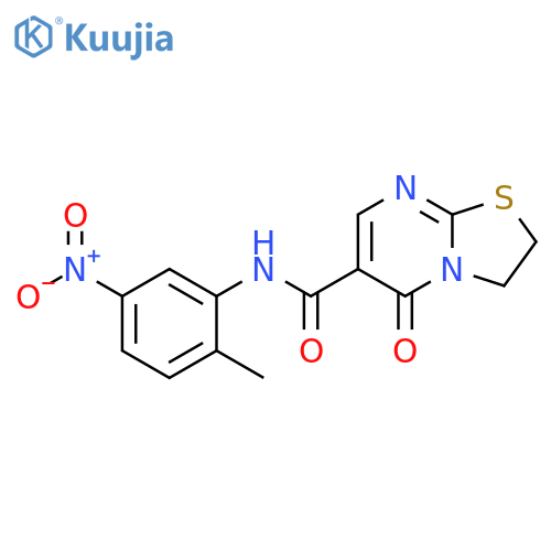 N-(2-methyl-5-nitrophenyl)-5-oxo-2H,3H,5H-1,3thiazolo3,2-apyrimidine-6-carboxamide structure