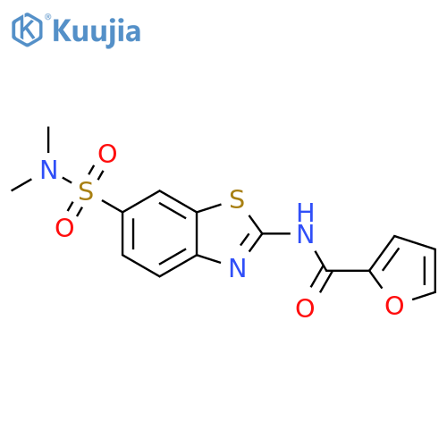 N-6-(dimethylsulfamoyl)-1,3-benzothiazol-2-ylfuran-2-carboxamide structure