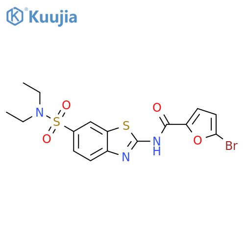 5-bromo-N-6-(diethylsulfamoyl)-1,3-benzothiazol-2-ylfuran-2-carboxamide structure