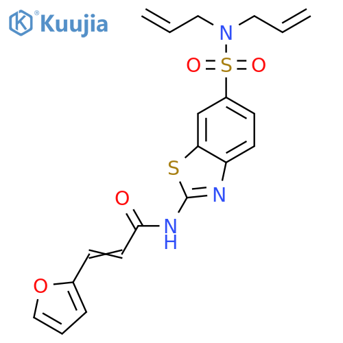 (2E)-N-{6-bis(prop-2-en-1-yl)sulfamoyl-1,3-benzothiazol-2-yl}-3-(furan-2-yl)prop-2-enamide structure