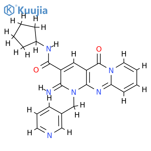 N-cyclopentyl-6-imino-2-oxo-7-(pyridin-3-yl)methyl-1,7,9-triazatricyclo8.4.0.0^{3,8}tetradeca-3(8),4,9,11,13-pentaene-5-carboxamide structure
