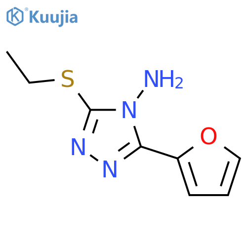 3-(ethylthio)-5-(2-furyl)-4H-1,2,4-triazol-4-amine structure
