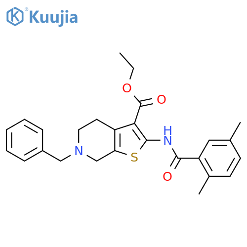 ethyl 6-benzyl-2-(2,5-dimethylbenzamido)-4H,5H,6H,7H-thieno2,3-cpyridine-3-carboxylate structure