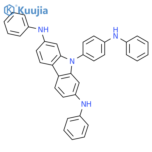 9H-CARBAZOLE-2,7-DIAMINE, N,N'-DIPHENYL-9-[4-(PHENYLAMINO)PHENYL]- structure