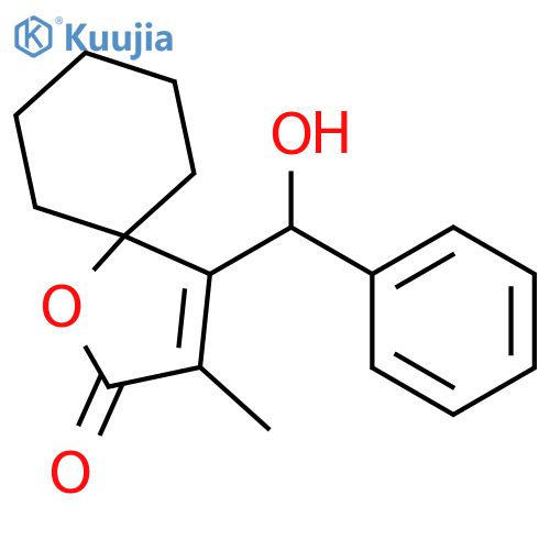 4-[hydroxy(phenyl)methyl]-3-methyl-1-oxaspiro[4.5]dec-3-en-2-one structure