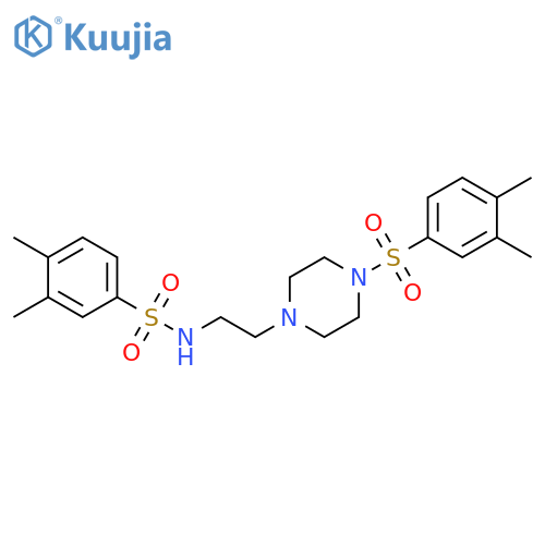 N-{2-4-(3,4-dimethylbenzenesulfonyl)piperazin-1-ylethyl}-3,4-dimethylbenzene-1-sulfonamide structure