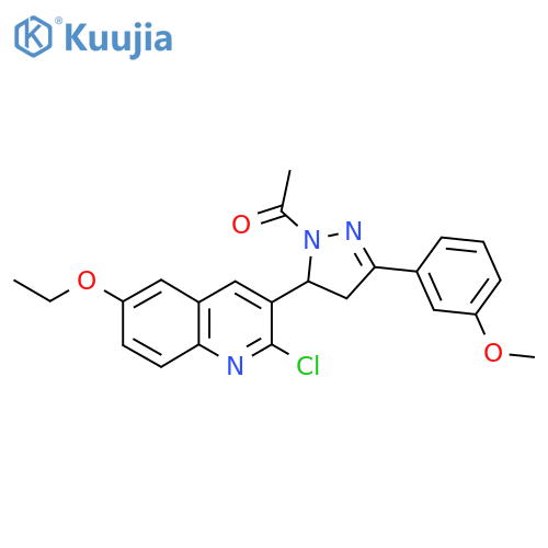 1-5-(2-chloro-6-ethoxyquinolin-3-yl)-3-(3-methoxyphenyl)-4,5-dihydro-1H-pyrazol-1-ylethan-1-one structure