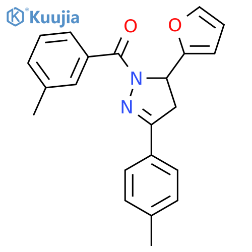 5-(furan-2-yl)-1-(3-methylbenzoyl)-3-(4-methylphenyl)-4,5-dihydro-1H-pyrazole structure