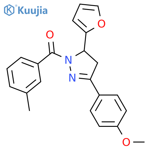 5-(furan-2-yl)-3-(4-methoxyphenyl)-1-(3-methylbenzoyl)-4,5-dihydro-1H-pyrazole structure