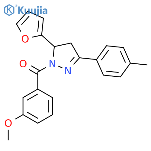 5-(furan-2-yl)-1-(3-methoxybenzoyl)-3-(4-methylphenyl)-4,5-dihydro-1H-pyrazole structure
