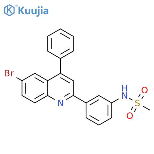N-3-(6-bromo-4-phenylquinolin-2-yl)phenylmethanesulfonamide structure