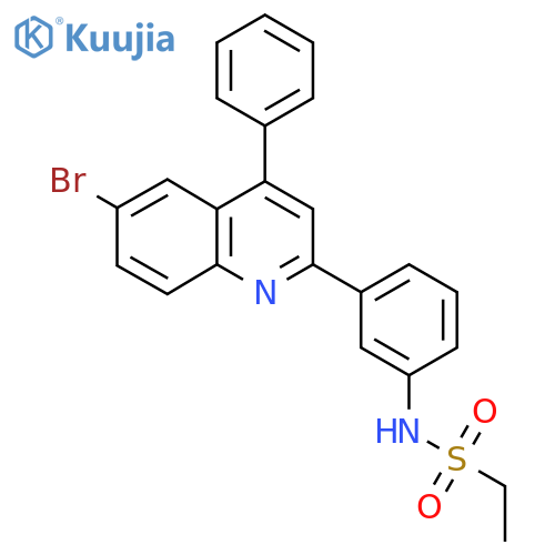 N-3-(6-bromo-4-phenylquinolin-2-yl)phenylethane-1-sulfonamide structure