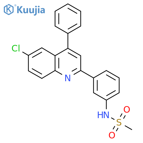 N-3-(6-chloro-4-phenylquinolin-2-yl)phenylmethanesulfonamide structure