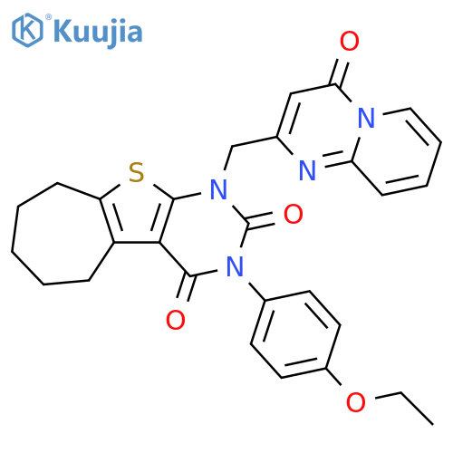 4-(4-ethoxyphenyl)-6-({4-oxo-4H-pyrido1,2-apyrimidin-2-yl}methyl)-8-thia-4,6-diazatricyclo7.5.0.0^{2,7}tetradeca-1(9),2(7)-diene-3,5-dione structure