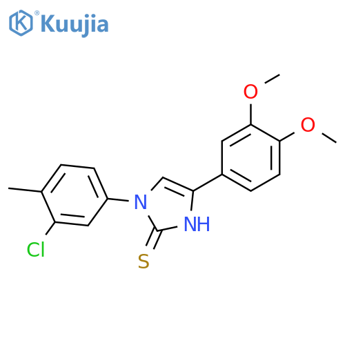 1-(3-chloro-4-methylphenyl)-4-(3,4-dimethoxyphenyl)-2,3-dihydro-1H-imidazole-2-thione structure