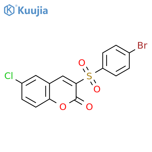 3-(4-bromobenzenesulfonyl)-6-chloro-2H-chromen-2-one structure