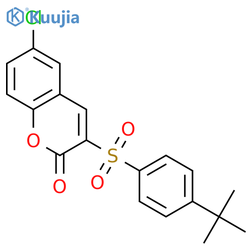 3-(4-tert-butylbenzenesulfonyl)-6-chloro-2H-chromen-2-one structure