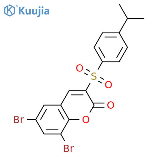 6,8-dibromo-3-4-(propan-2-yl)benzenesulfonyl-2H-chromen-2-one structure