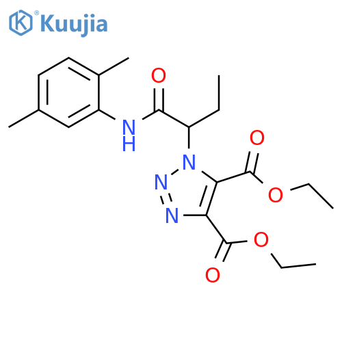 4,5-diethyl 1-{1-(2,5-dimethylphenyl)carbamoylpropyl}-1H-1,2,3-triazole-4,5-dicarboxylate structure