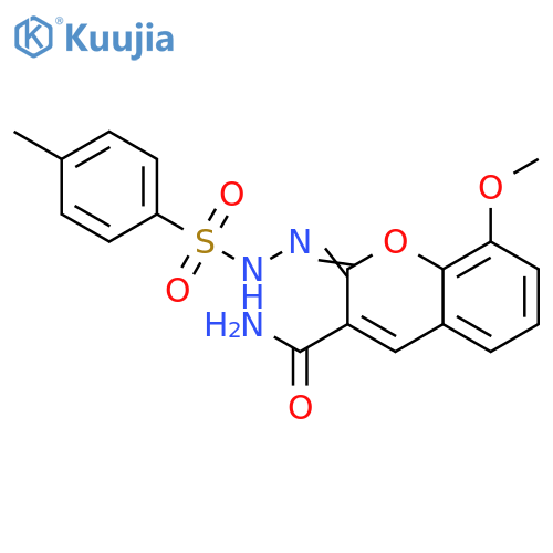 (2Z)-8-methoxy-2-(4-methylbenzenesulfonamido)imino-2H-chromene-3-carboxamide structure