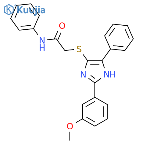 2-{2-(3-methoxyphenyl)-5-phenyl-1H-imidazol-4-ylsulfanyl}-N-phenylacetamide structure