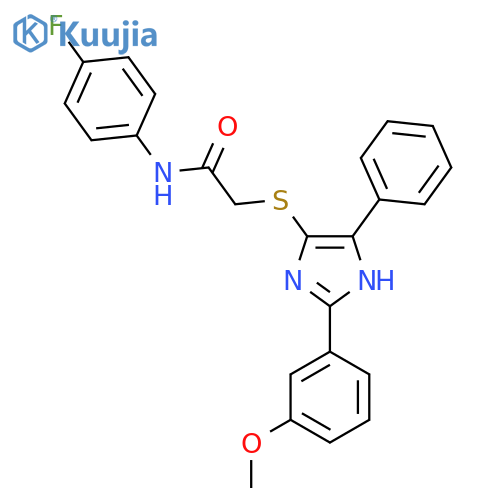 N-(4-fluorophenyl)-2-{2-(3-methoxyphenyl)-5-phenyl-1H-imidazol-4-ylsulfanyl}acetamide structure
