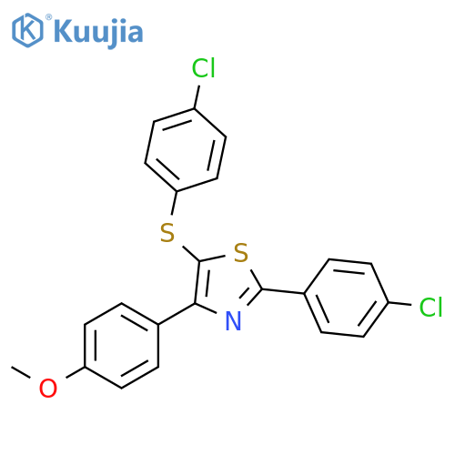 2-(4-Chlorophenyl)-5-[(4-chlorophenyl)sulfanyl]-4-(4-methoxyphenyl)-1,3-thiazole structure