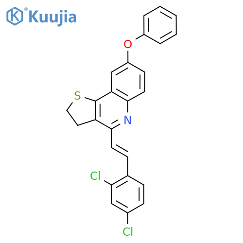 4-[(E)-2-(2,4-dichlorophenyl)ethenyl]-8-phenoxy-2,3-dihydrothieno[3,2-c]quinoline structure